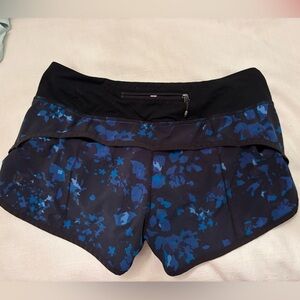 Blue and Black Lululemon Speed Up Shorts